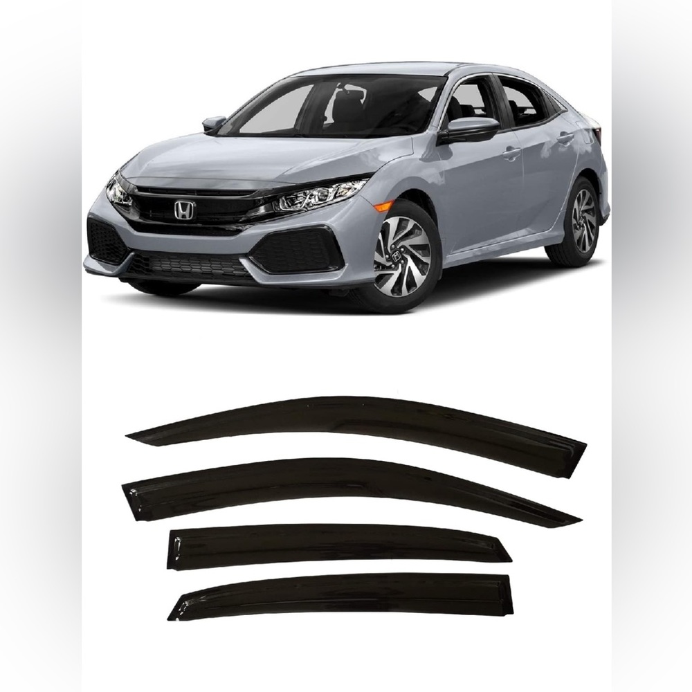 2016-2021 Tape-On Side Window Visor Deflectors for Honda civic Type-R